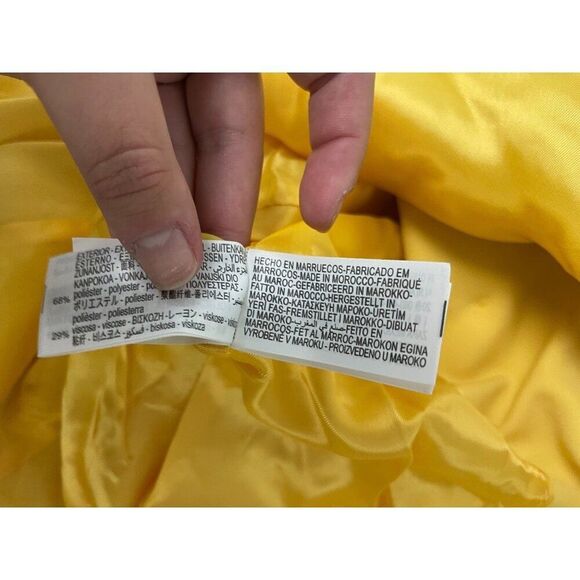 Zara Womens Blazer M Yellow Double Breasted Tuxedo Polyester Jacket 2665/797 NWT - Picture 10 of 16